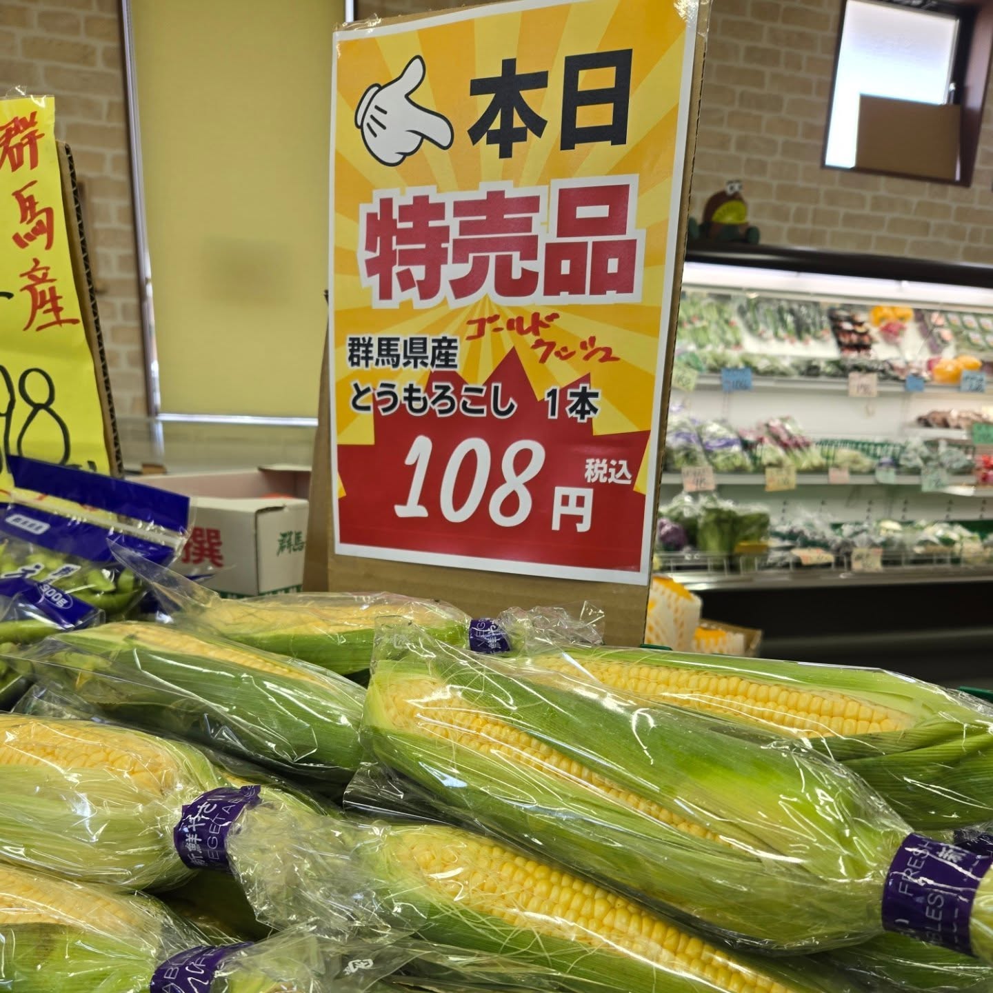 おはようございます

6/13(土)本日のお値段紹介!!

とうもろこしがお買得です

今日も1日よろしくお願いいたします